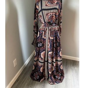 Boho Maxi long sleeve dress XL